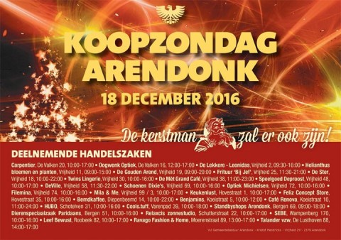 Koopzondag Arendonk - 18.12.2016